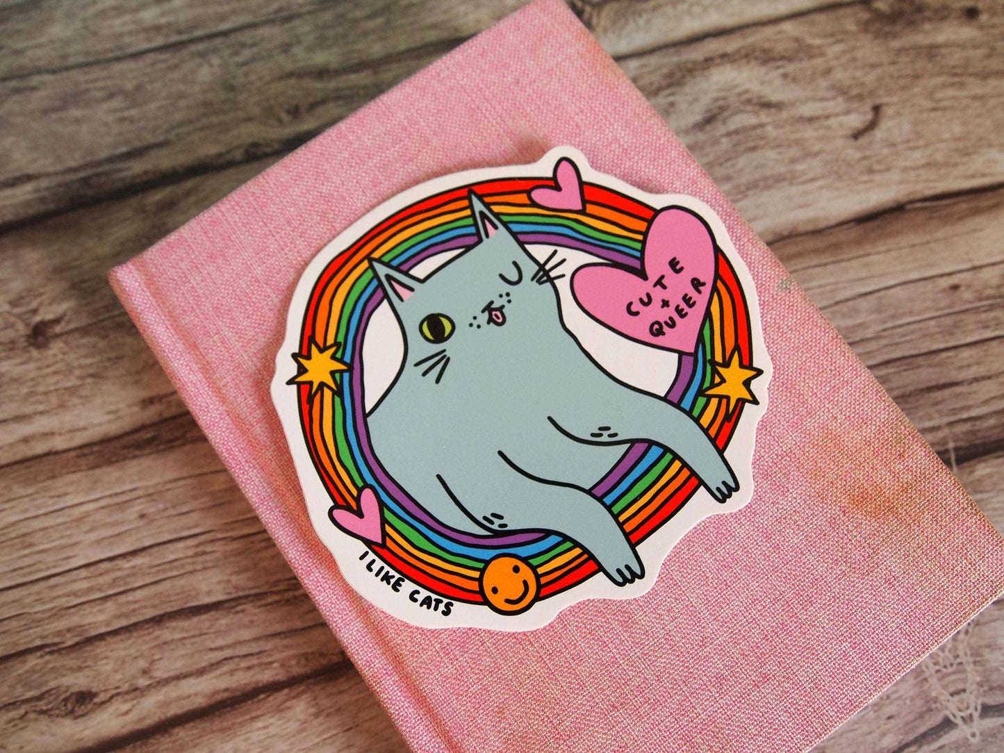 Cute Queer Cat Rainbow - Sticker