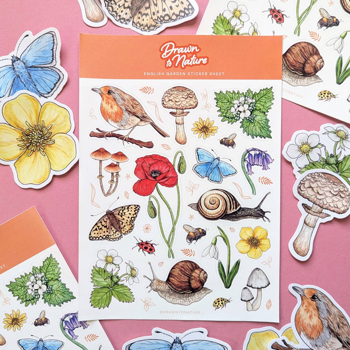 English Garden Sticker Sheet - Nature Stickers