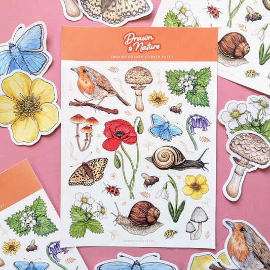 English Garden Sticker Sheet - Nature Stickers