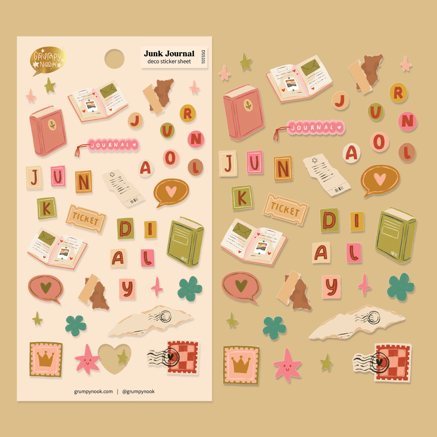 Daily Junk Journal Deco - Sticker Sheet