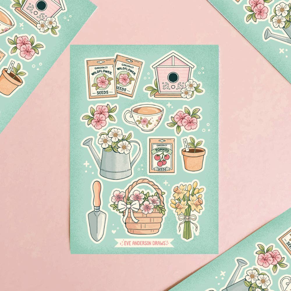 Springtime Garden - A6 Sticker Sheet
