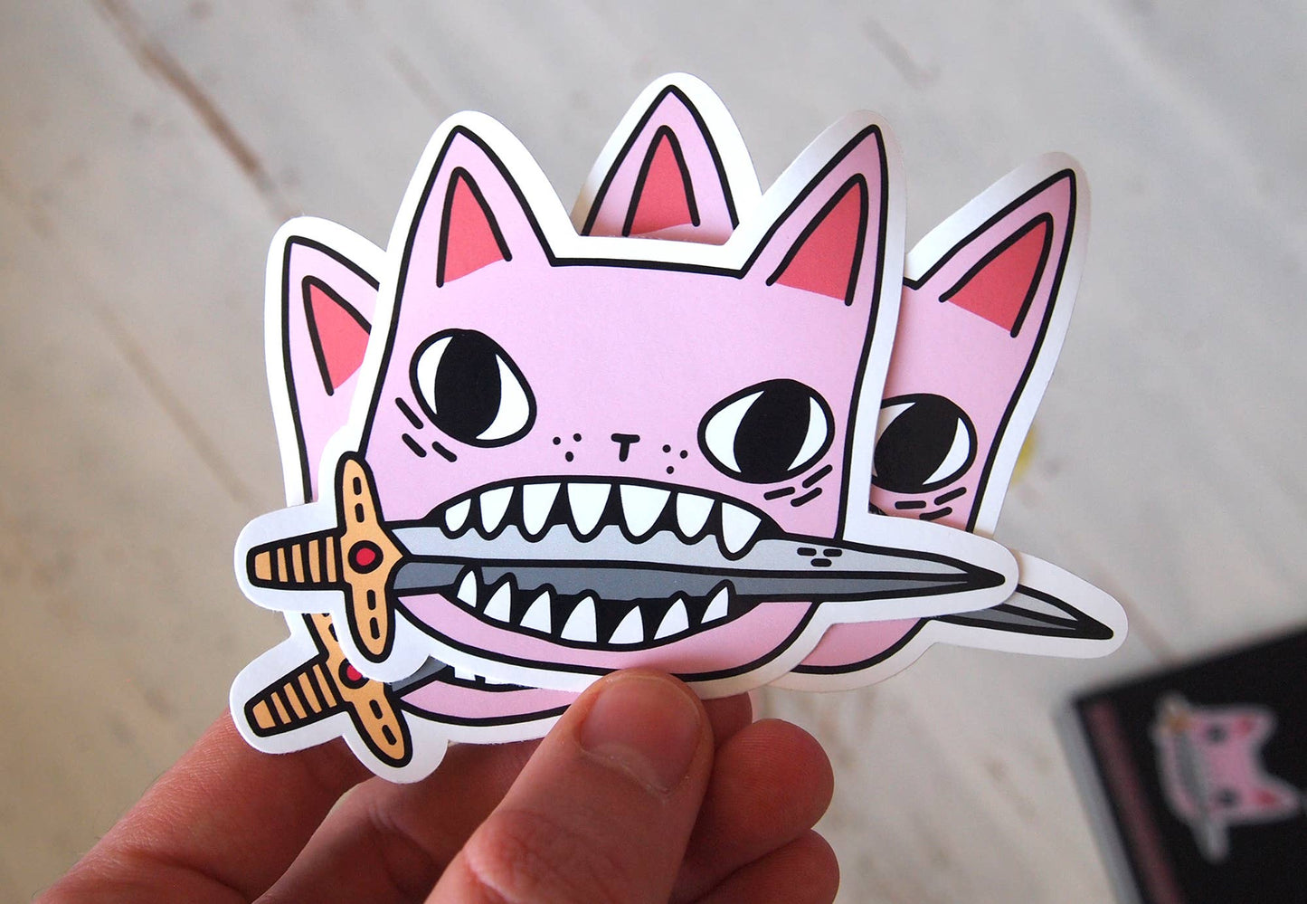 Pink Cat Face - Sticker
