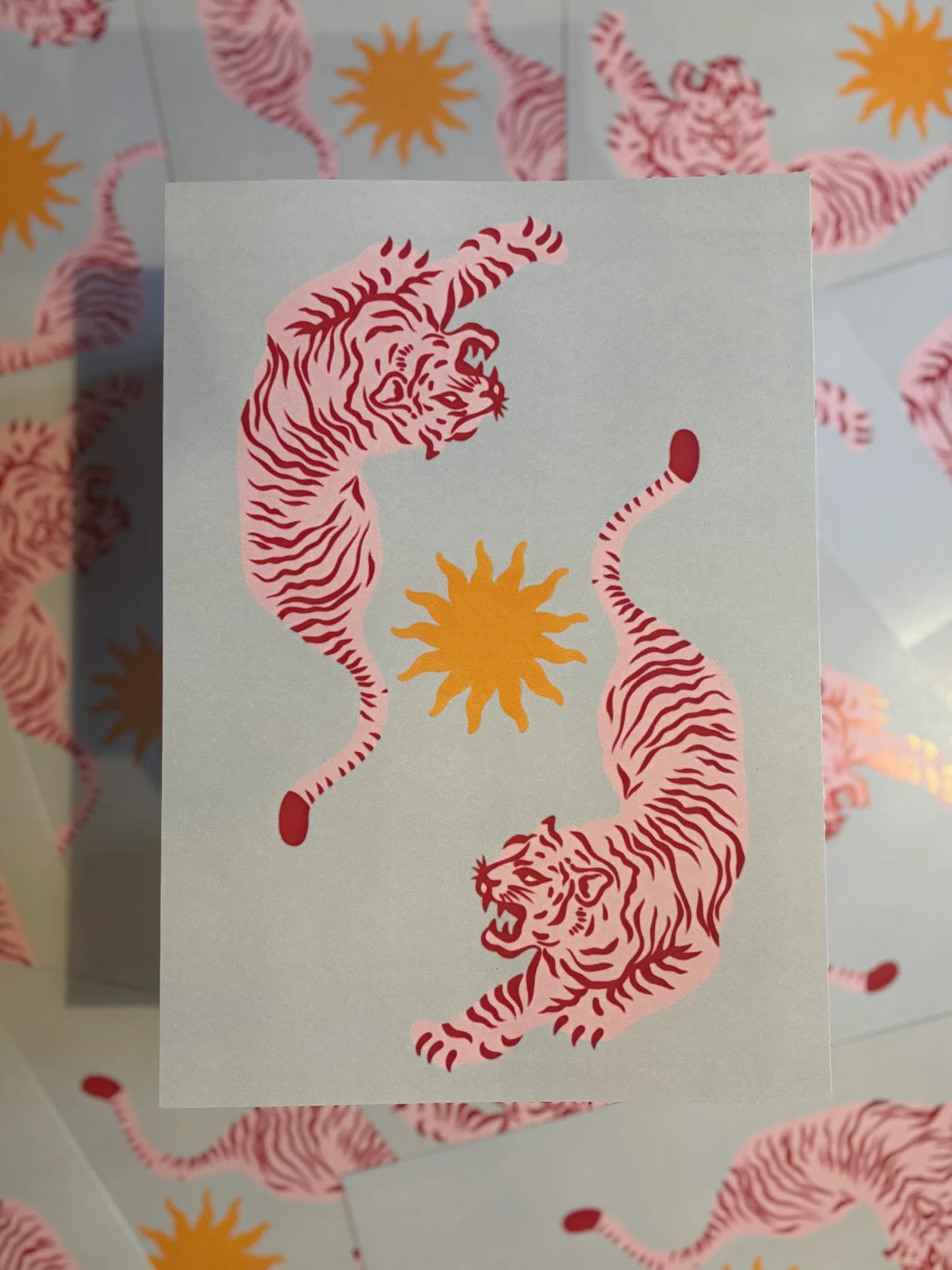 Twin Tigers - A4 Art Print