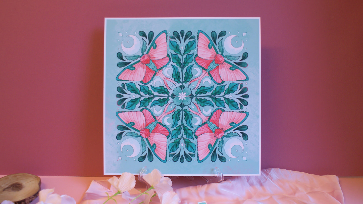 Whimsical Moths - Large - Square Art Print