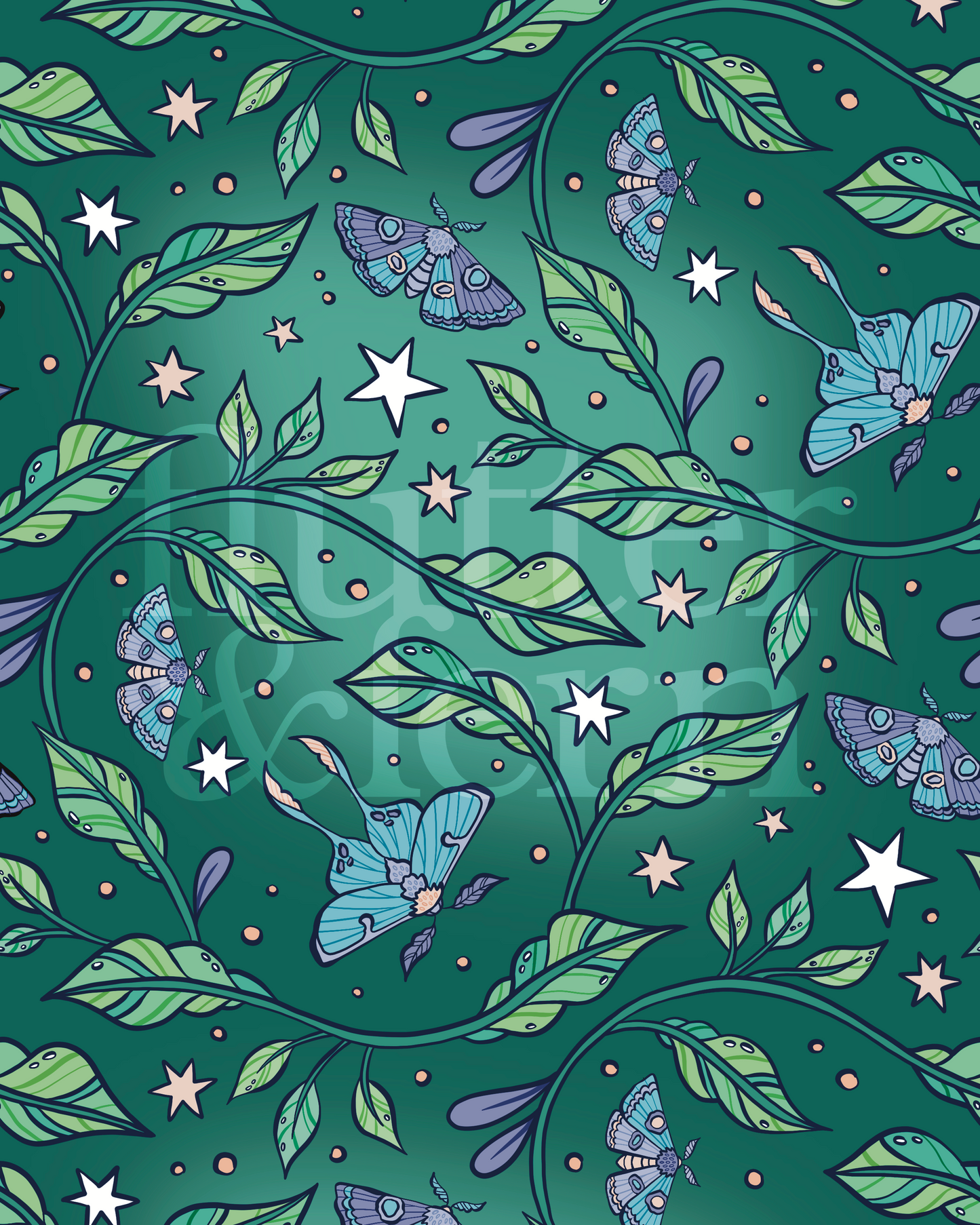 Moths Dancing - Colourway Exclusive - Teal