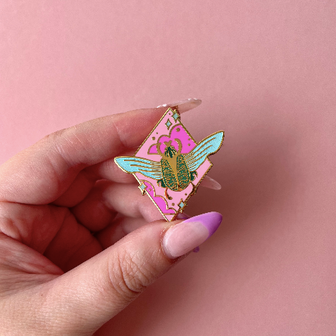 Flying Beetle - Gold - Enamel Pin - 50% Off RRP £9