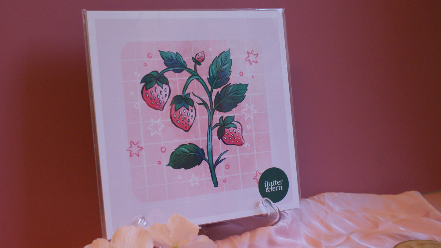 Strawberries - Square Art Print