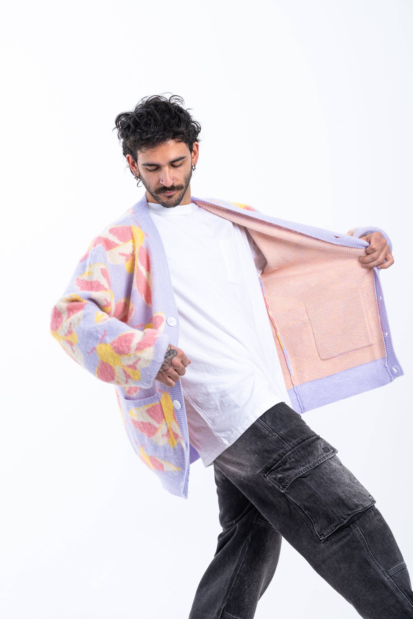 Fuzzy Rosy Maple Moth - Cardigan