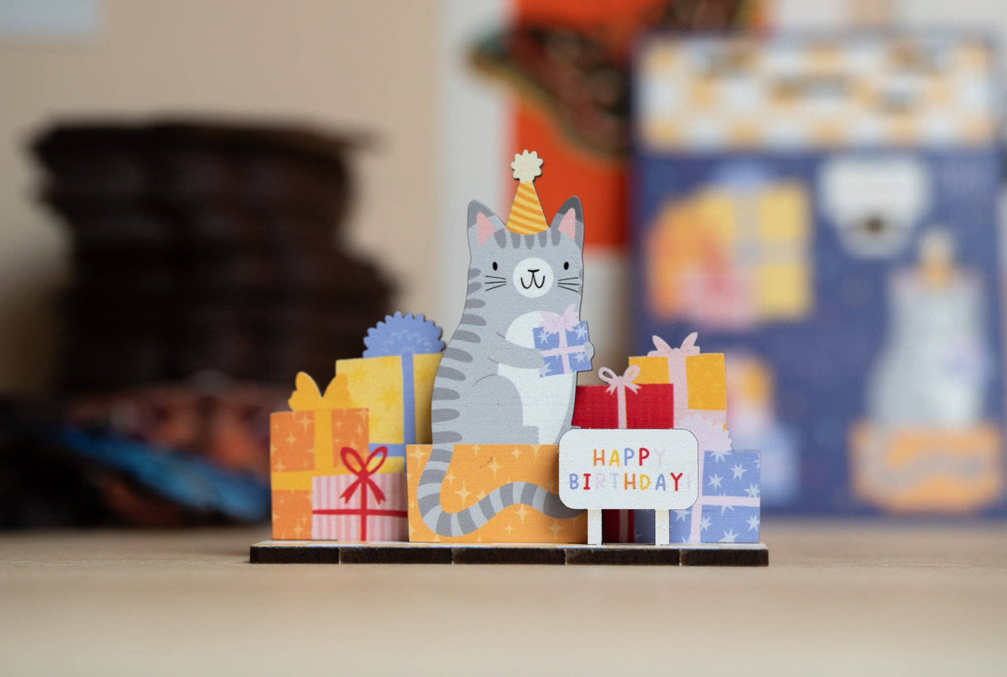 Happy Birthday - Cat - Pop Out Card