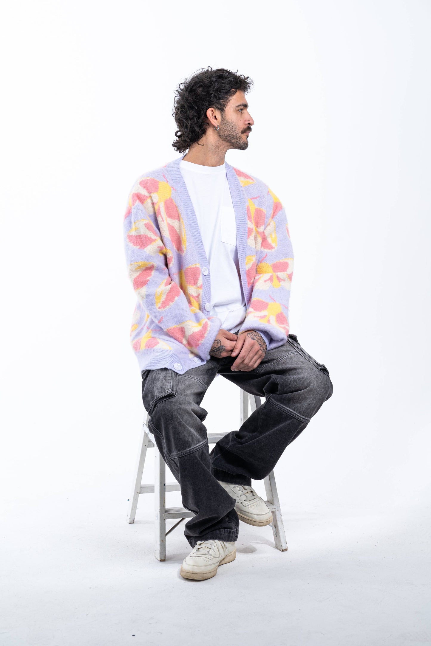 Fuzzy Rosy Maple Moth - Cardigan