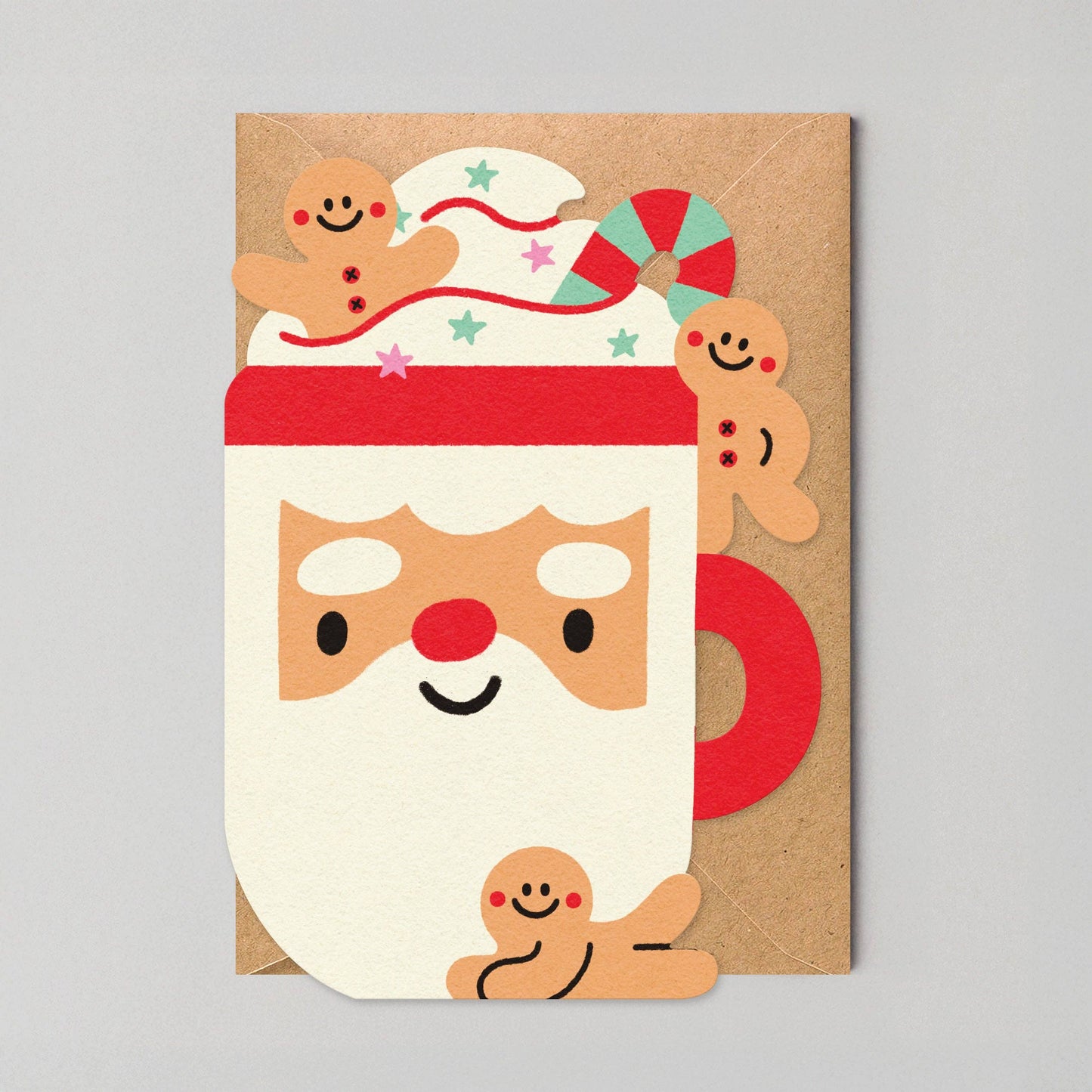 Santa Mug - Die Cut Christmas Card