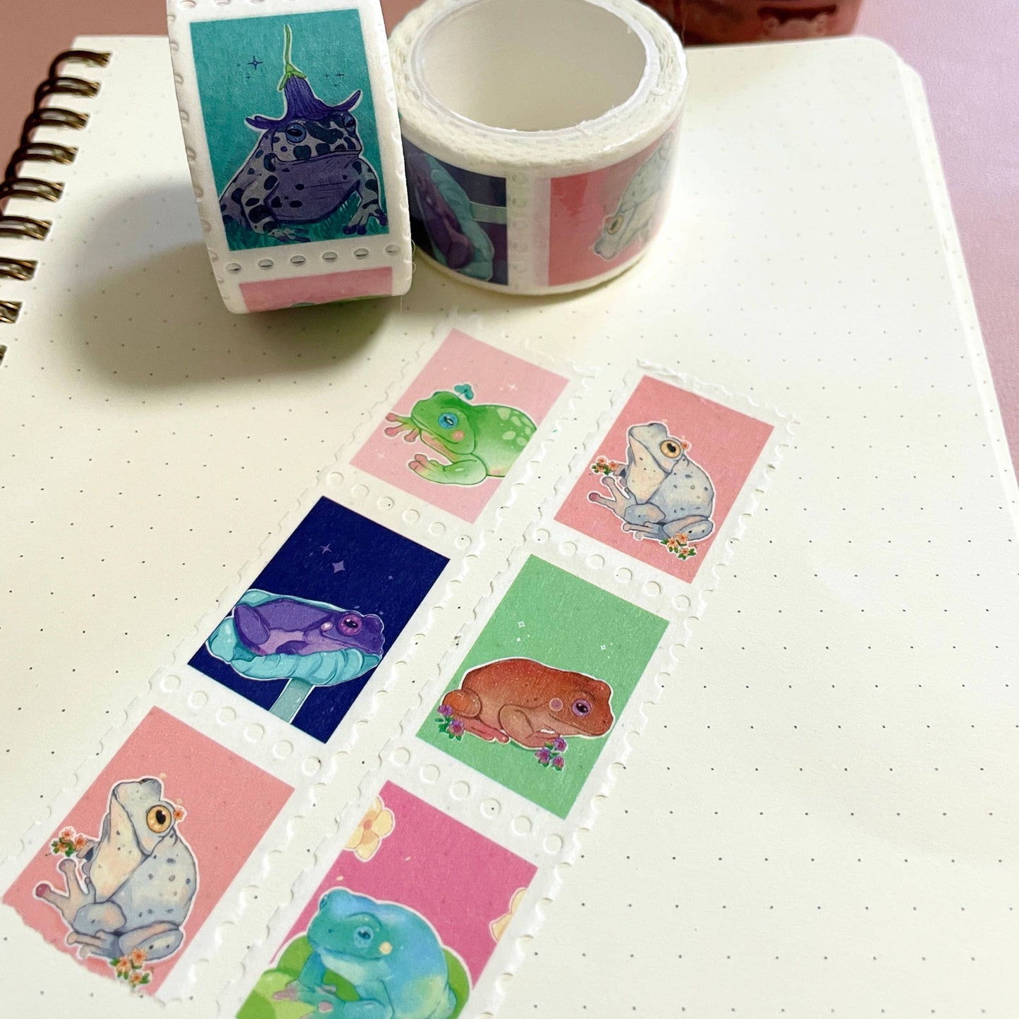 Washi Tape | Cute Frog Washi Tape | Pastel Frogs