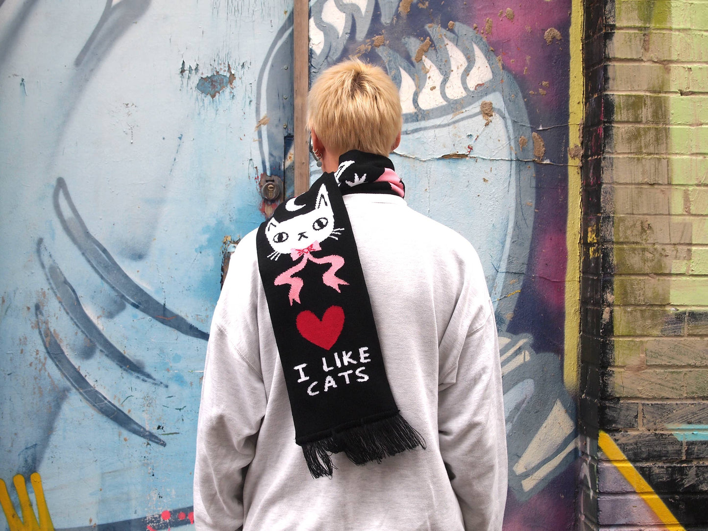 I Like Cats - Knitted Scarf