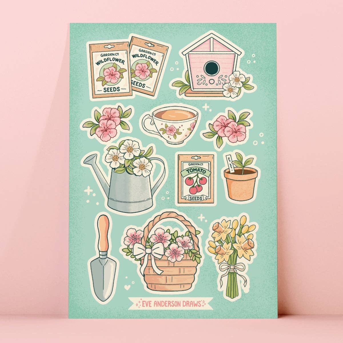 Springtime Garden - A6 Sticker Sheet