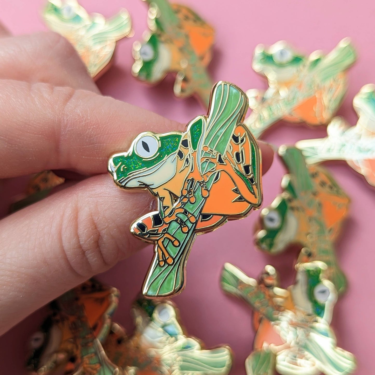 Tree Frog Enamel Pin - Tiger Leg Monkey Frog - Nature Pins