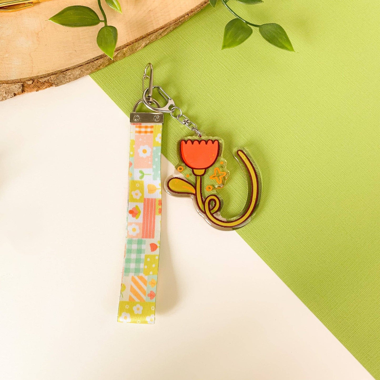 Spring Patchwork - Lanyard Keychain