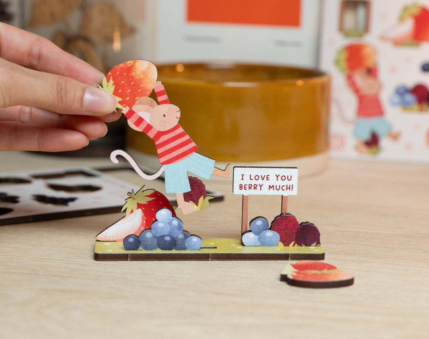 I Love You Berry Much - Mouse - Pop Out Card