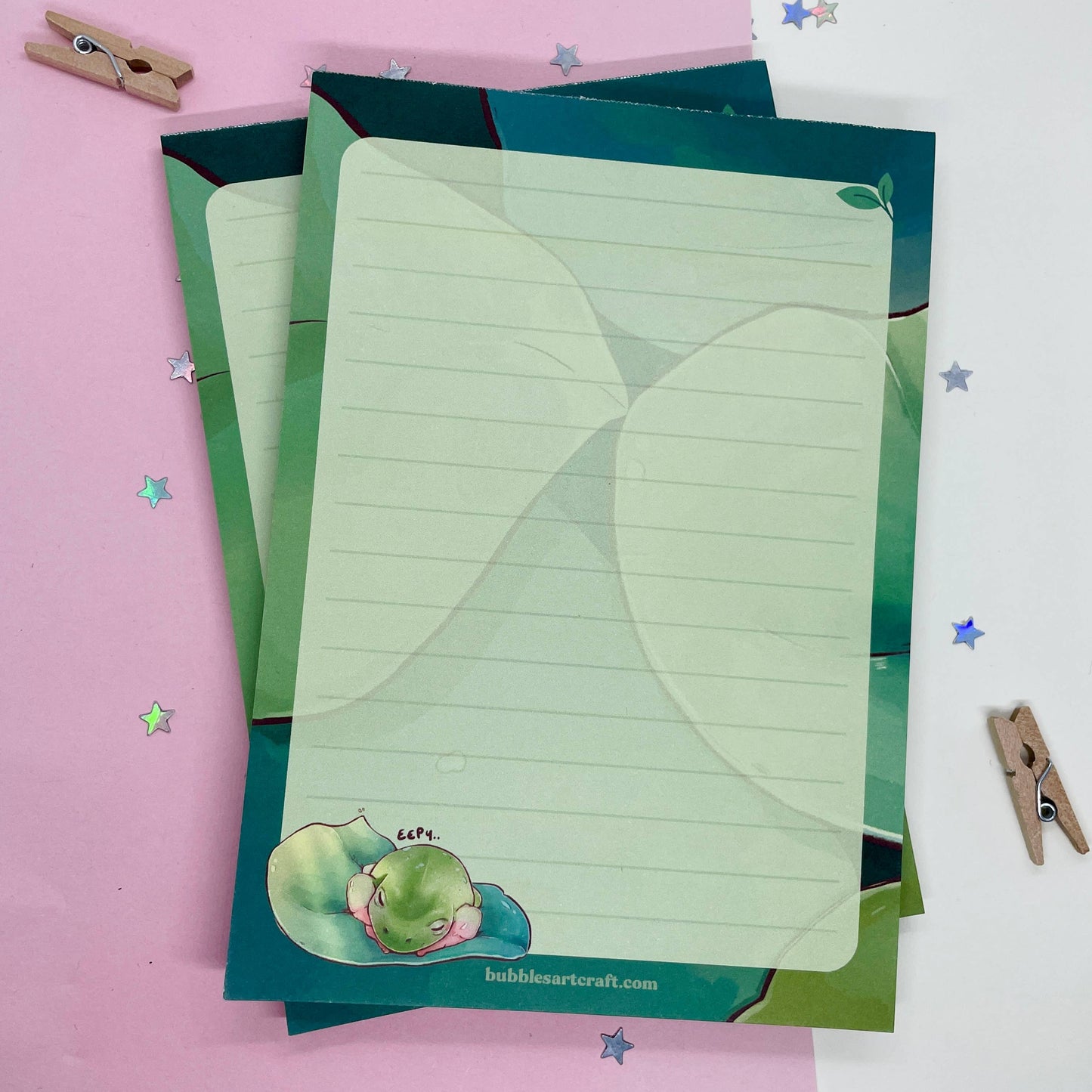 Sleepy Frog A6 Notepad - 50 Tear-Off Lined Sheets