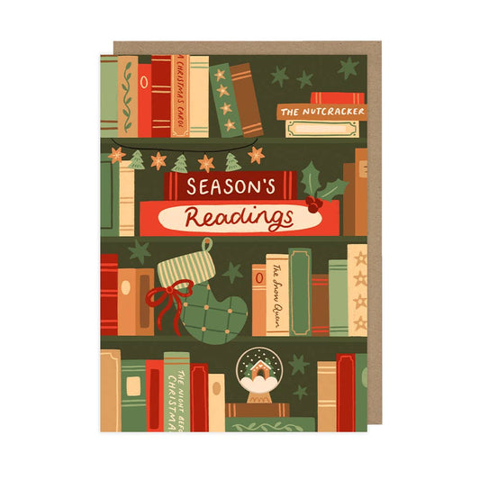 Bookshelf - A6 Christmas Card