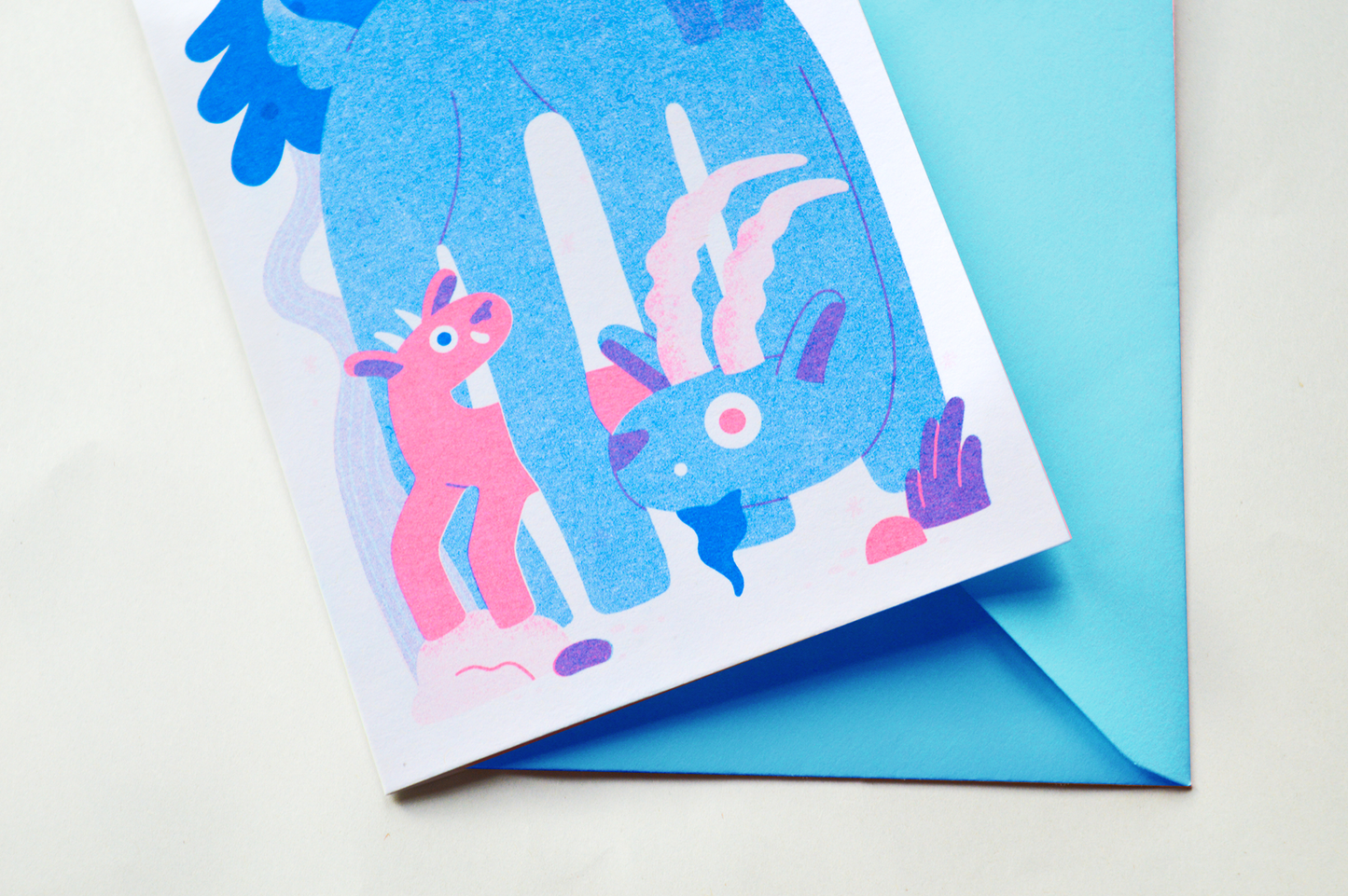 Yule Goats - Seasonal A6 Risograph Card