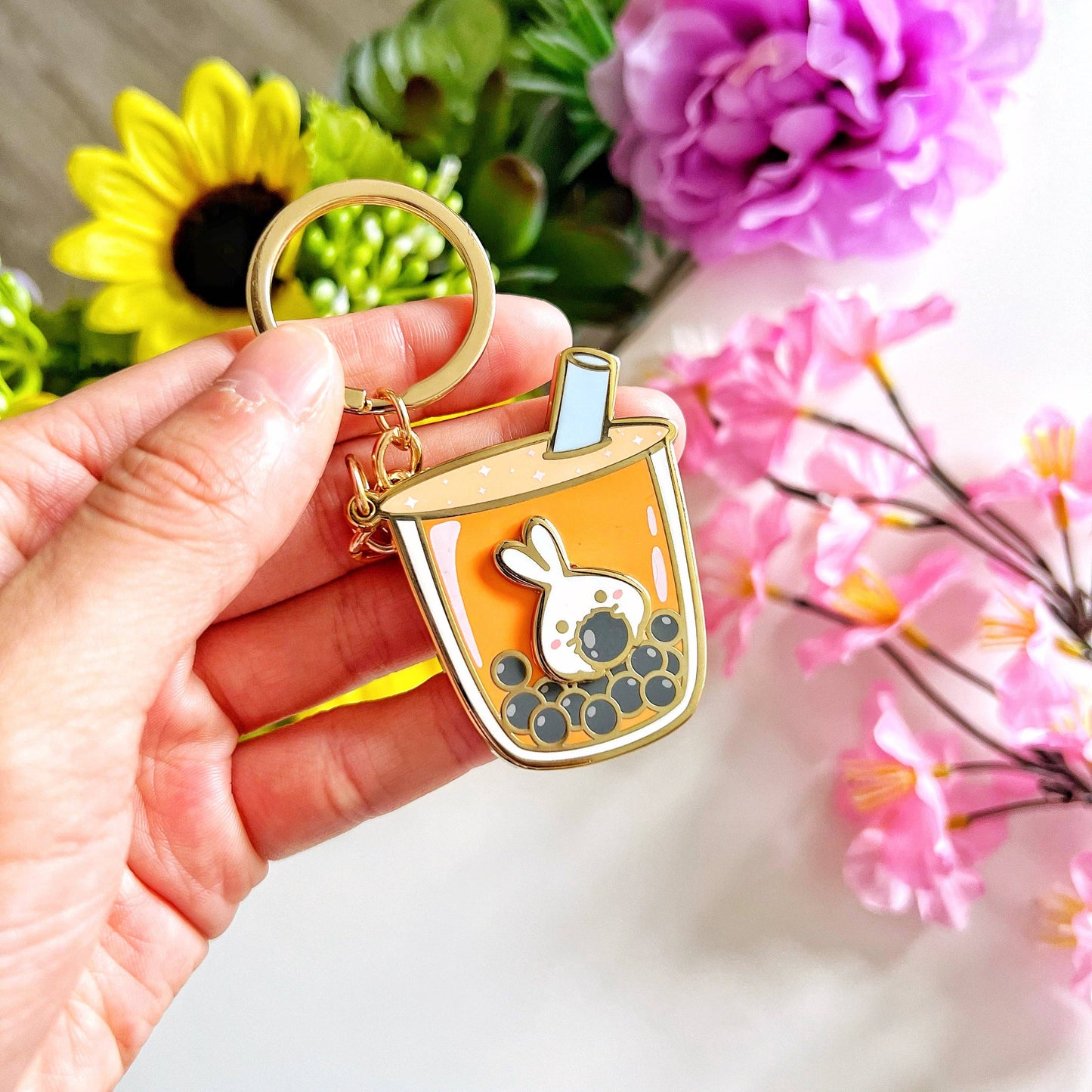 Lil' Thai Boba Milk Tea (Interactive Spinner) - Keyring