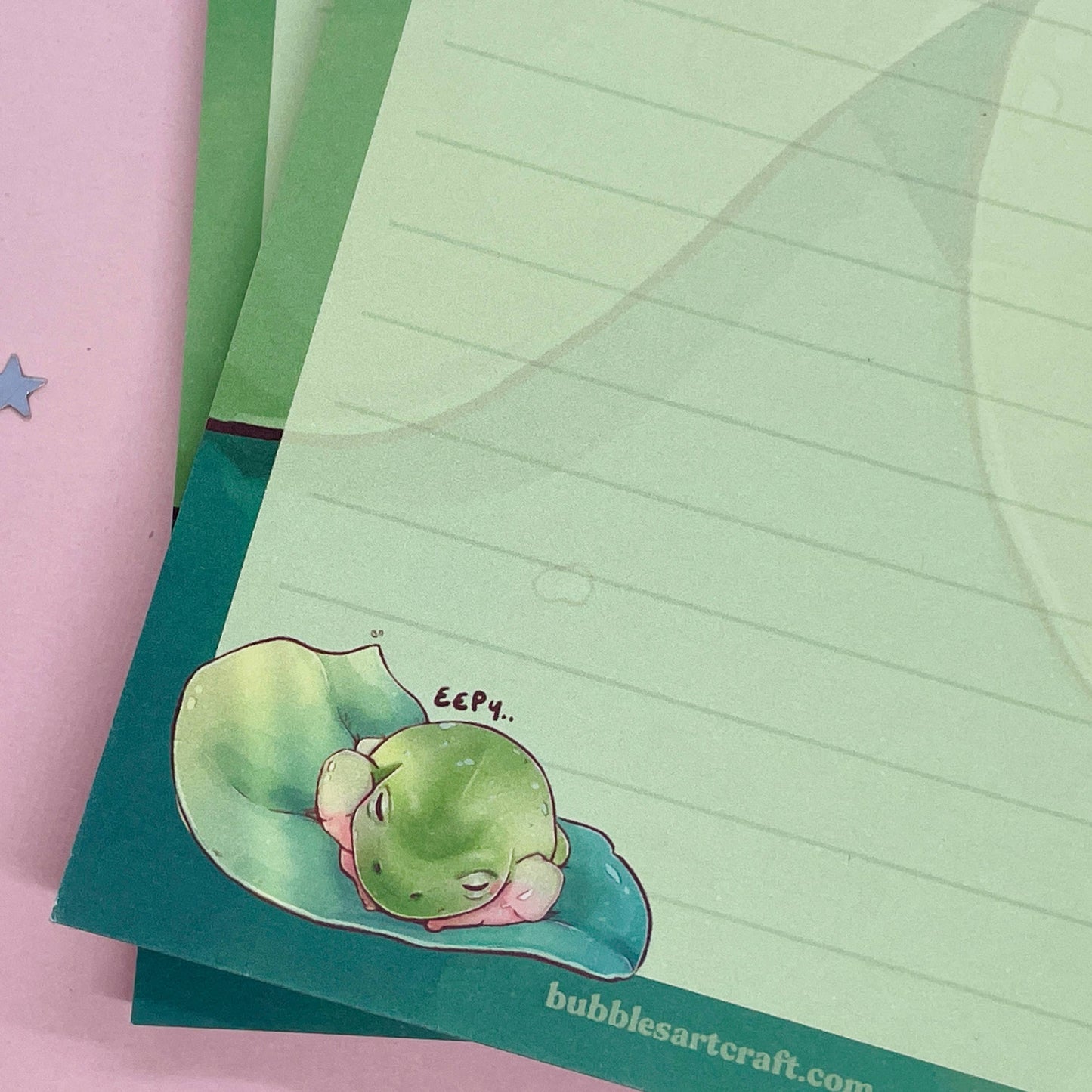 Sleepy Frog A6 Notepad - 50 Tear-Off Lined Sheets