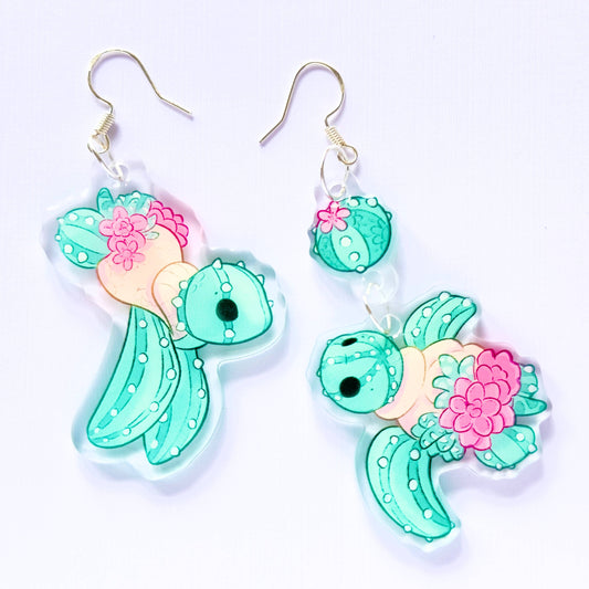 Cacti Sea Turtle Dangle Earrings | Kobii the Sea Turtle