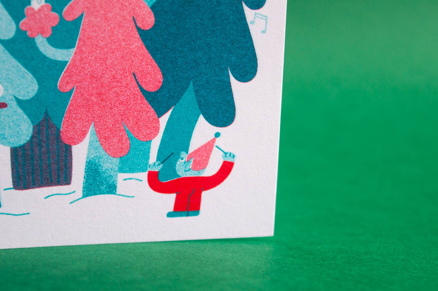 Tree Carols - Seasonal Risograph Card