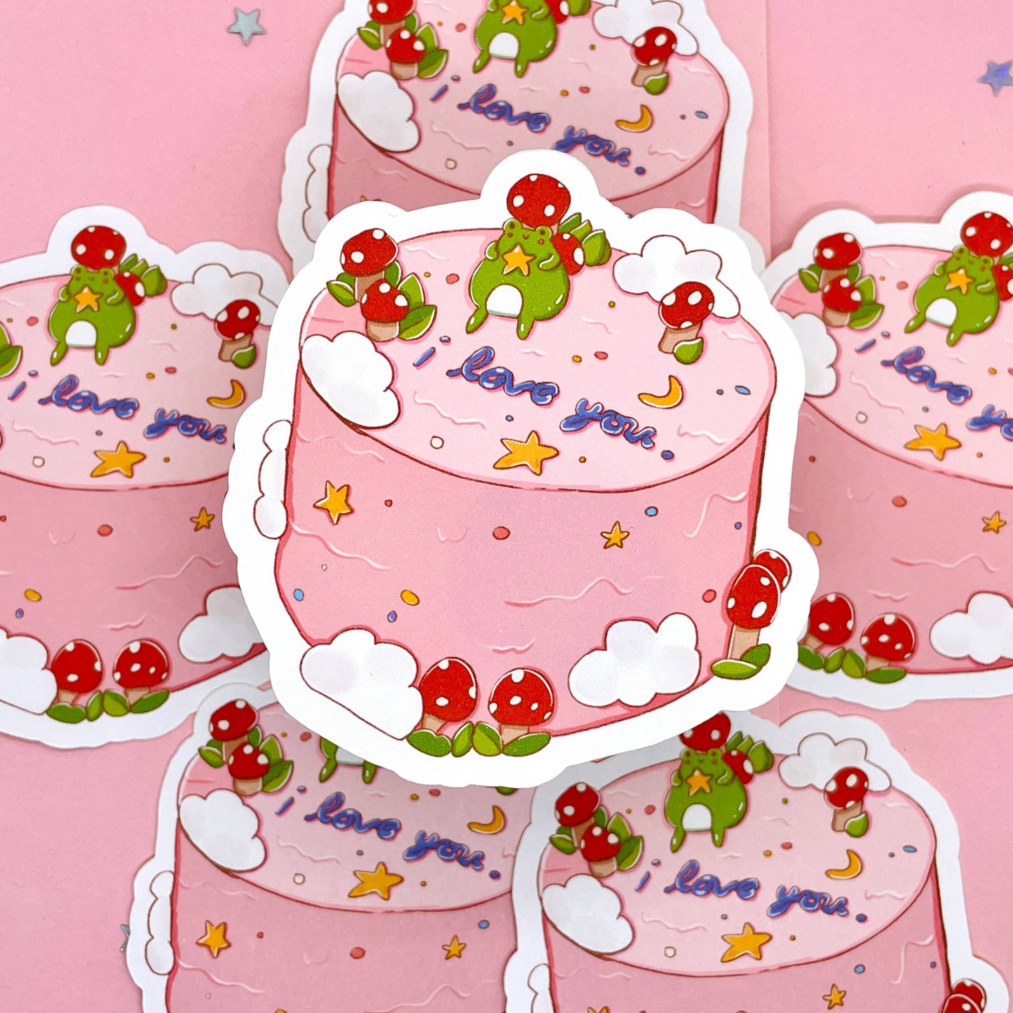 Frog Cake - Die Cut Sticker