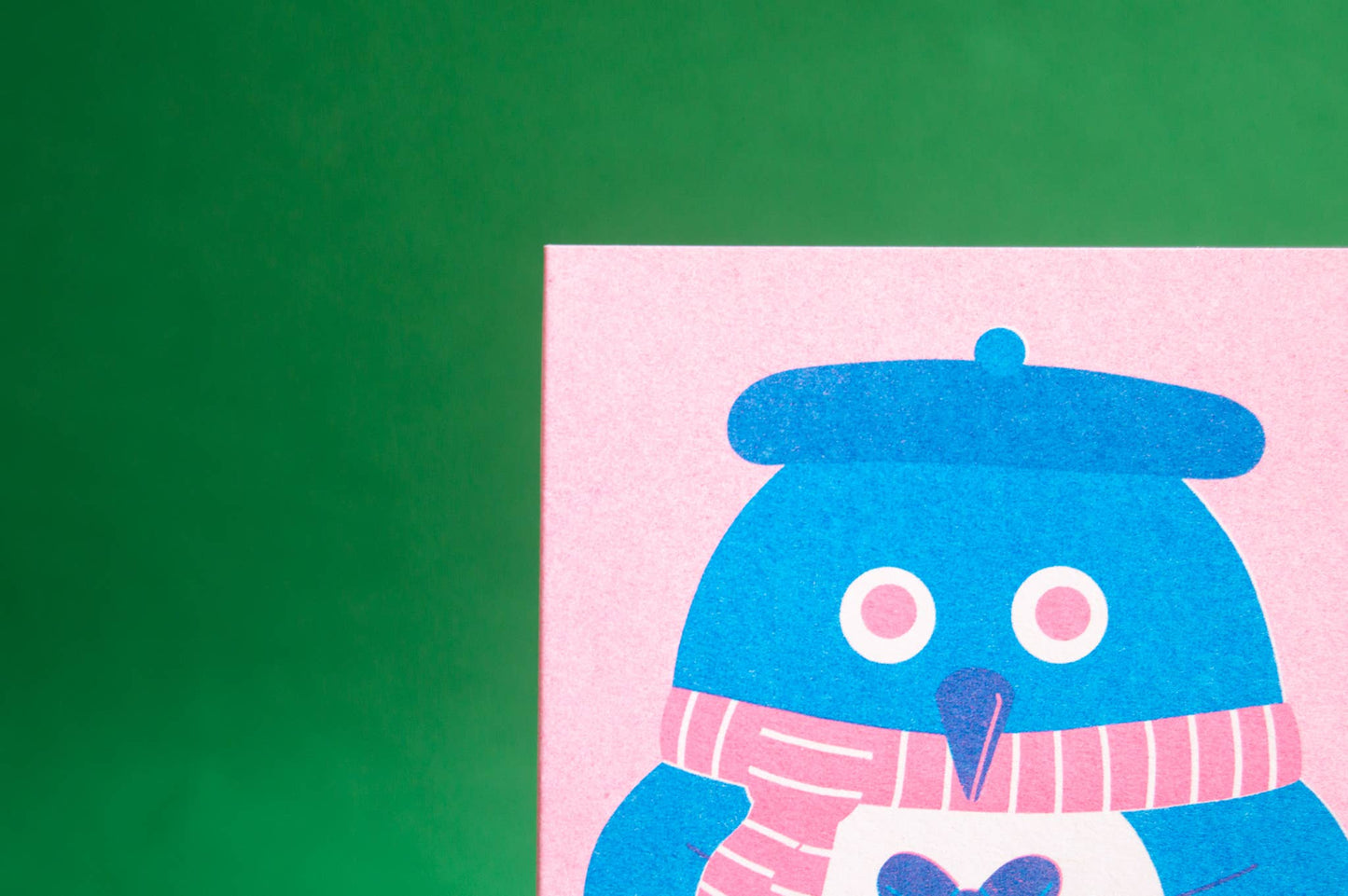 Gifting Penguin - Seasonal Risograph Card