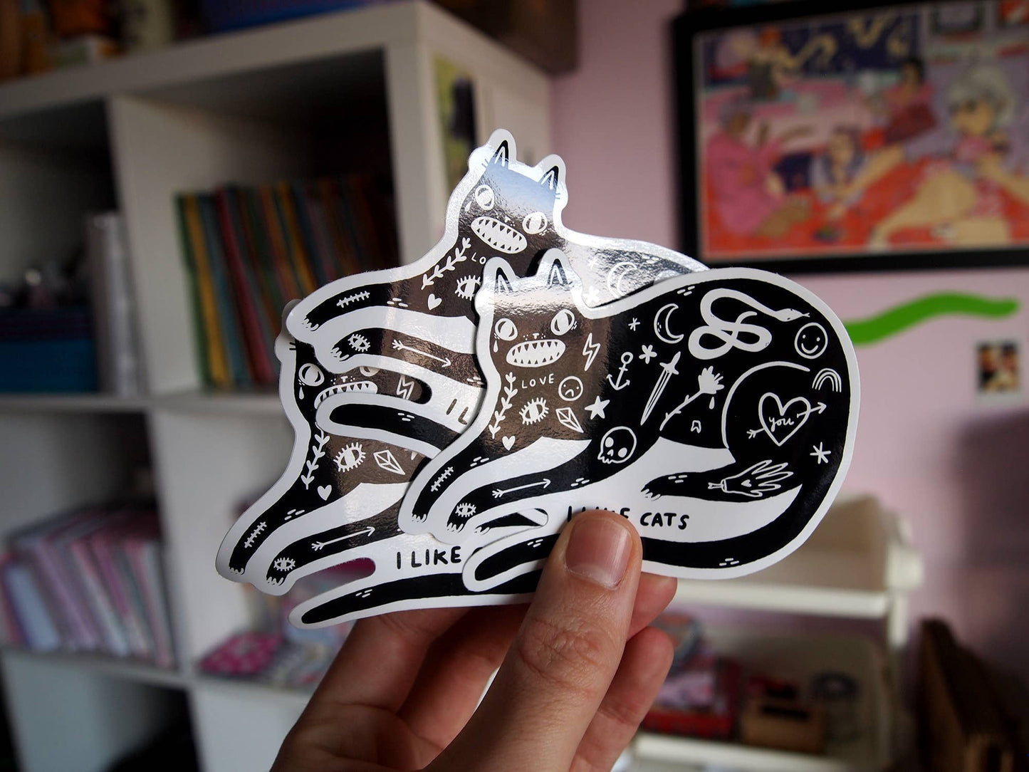 Black Tattoo Cat - Sticker