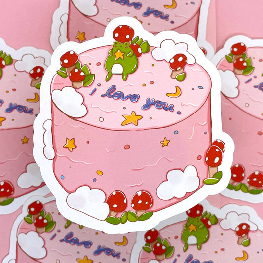 Frog Cake - Die Cut Sticker