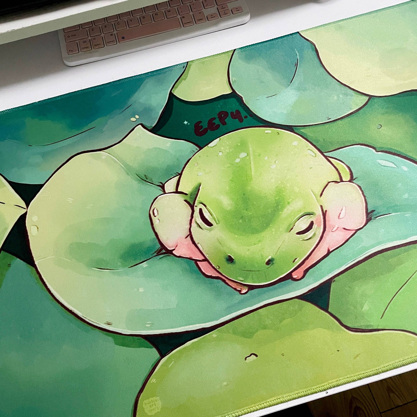 Sleepy Frog | Large Desk Mat | 70x40cm Gaming Mousepad 