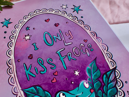 I Kiss Frogs - A3 Print