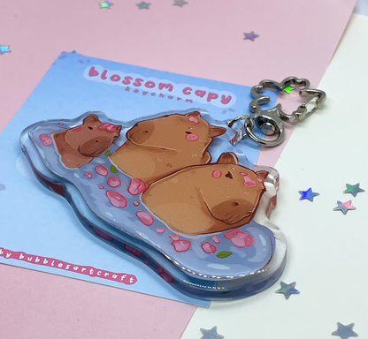 Blossom Capybara - Keyring