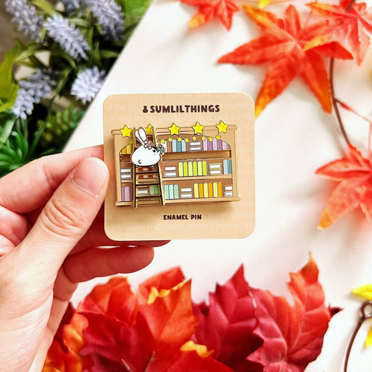 Bookshelf (Interactive Slider) - Enamel Pin