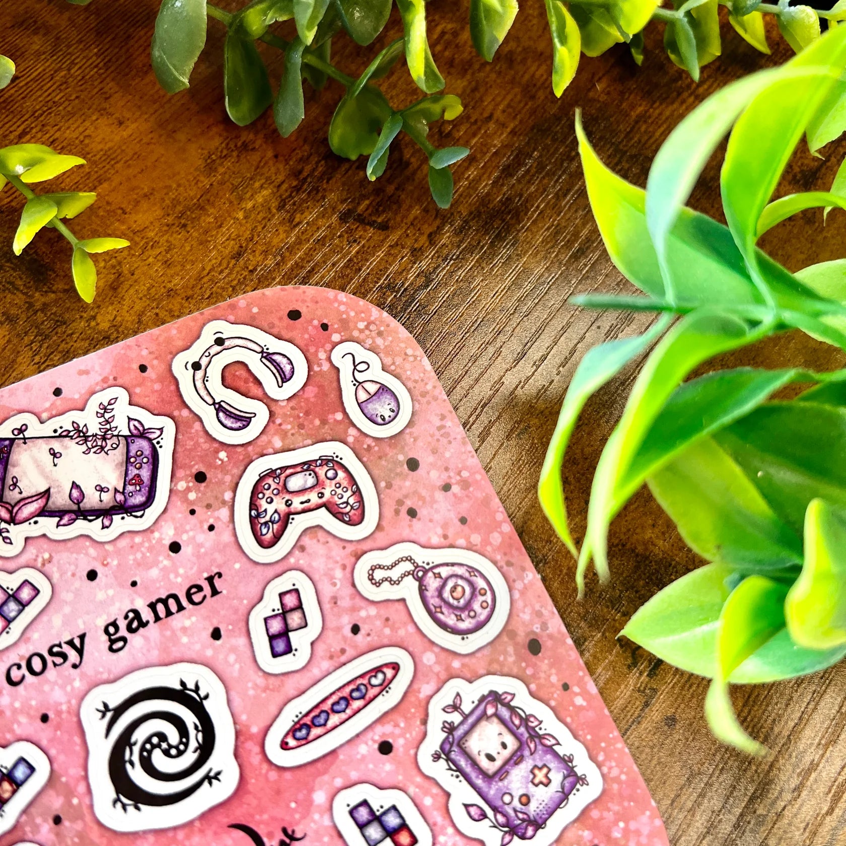 Pink Cosy Gamer - Sticker Sheet