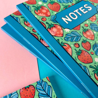 Strawberries - A5 Dotted Notebook