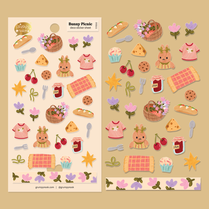 Bunny Picnic Deco Sticker Sheet