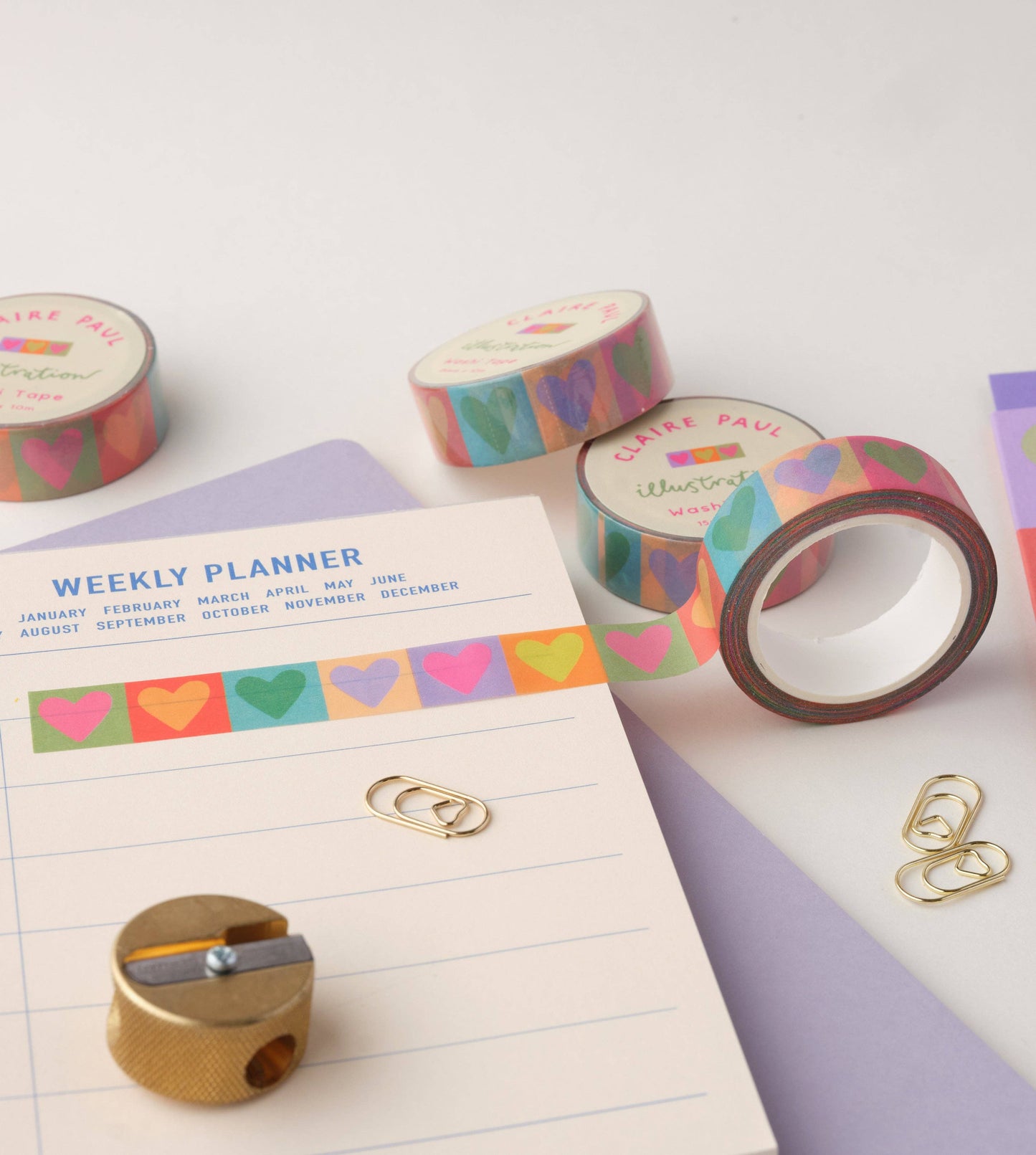 Rainbow Love Hearts - Washi Tape
