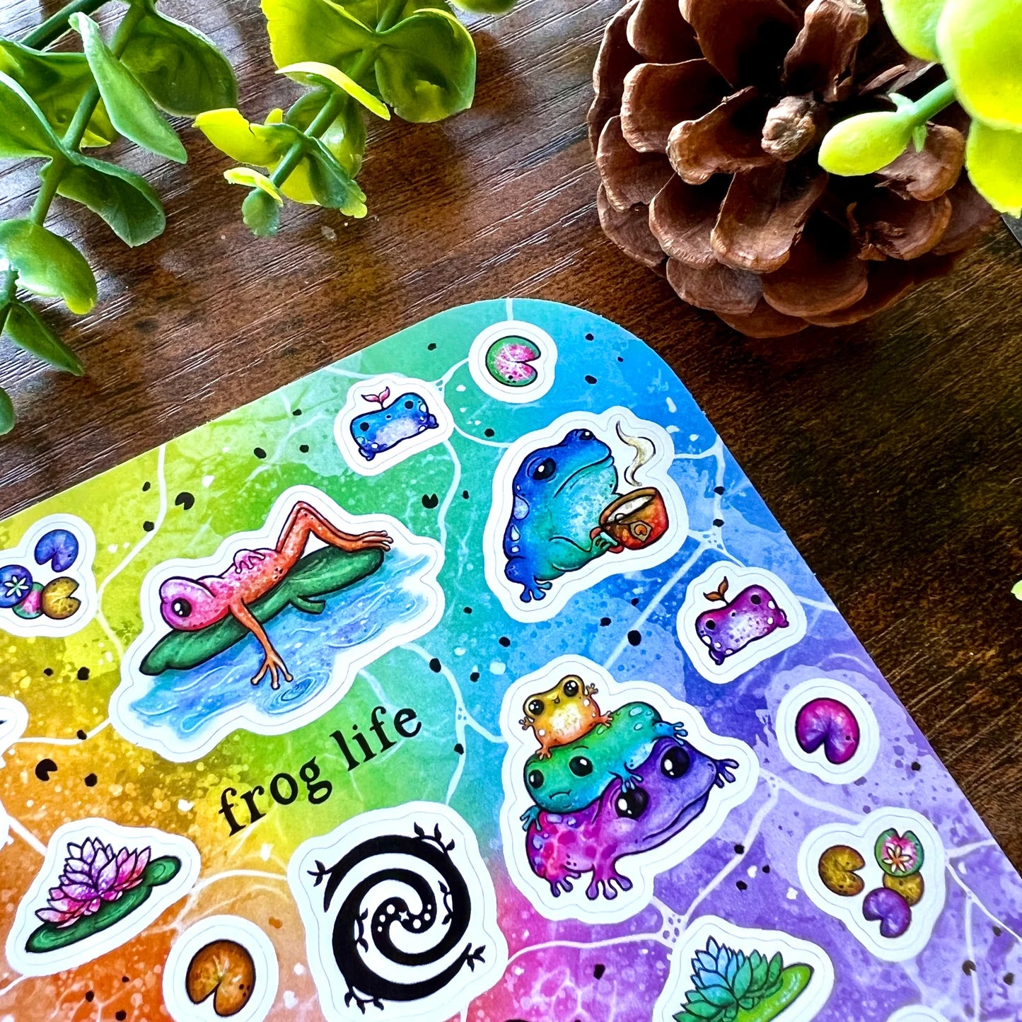 Frog Life - Rainbow - Sticker Sheet