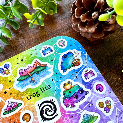 Frog Life - Rainbow - Sticker Sheet