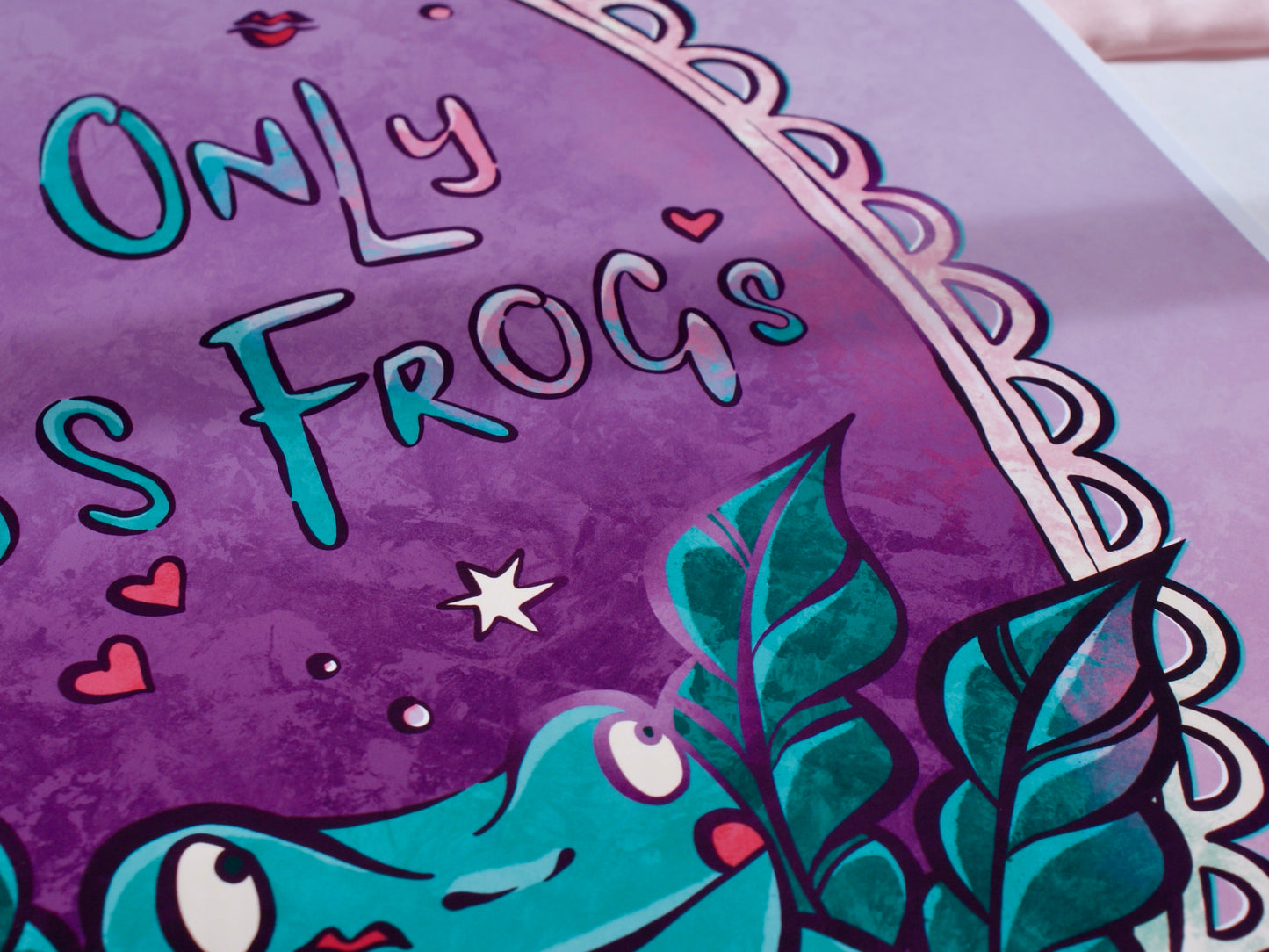 I Kiss Frogs - A3 Print