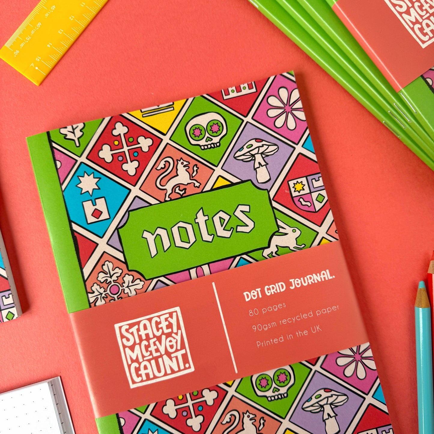Medieval Tile Pattern - A5 Dotted Notebook
