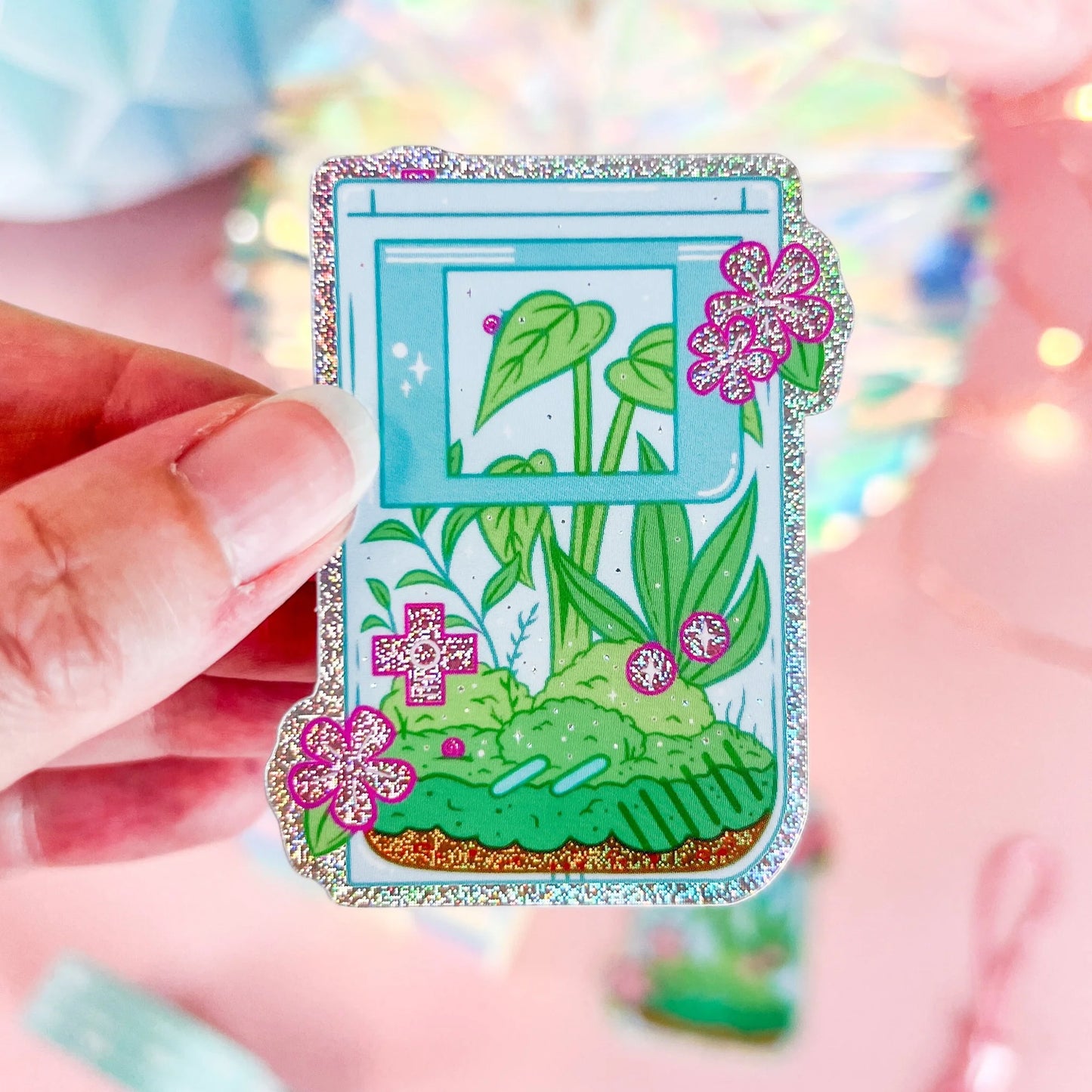 Terrarium Game - Glitter Sticker