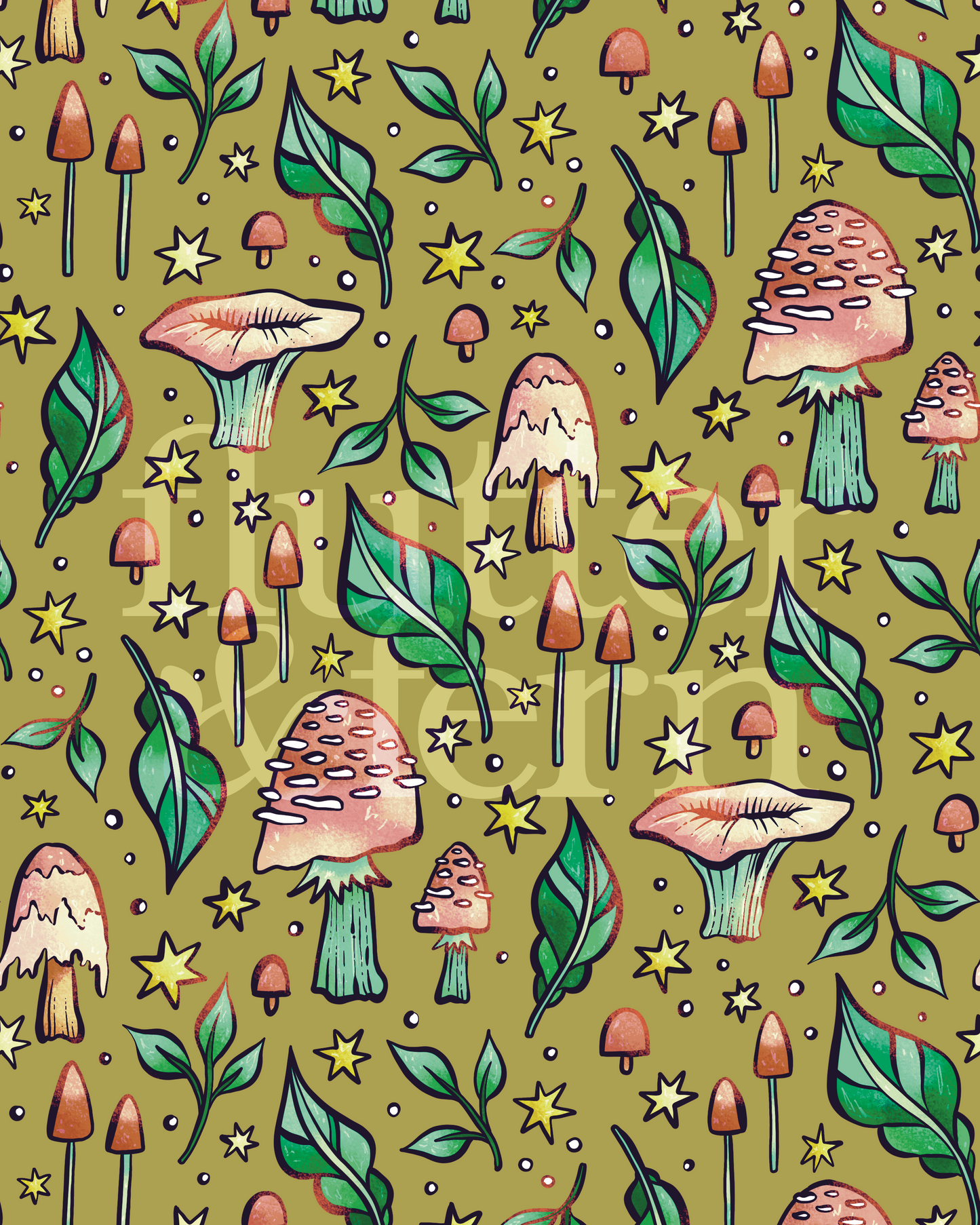 Mushrooms - Colourway Exclusive - Green