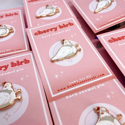 Cherry Bird Pigeon - Hard Enamel Pin
