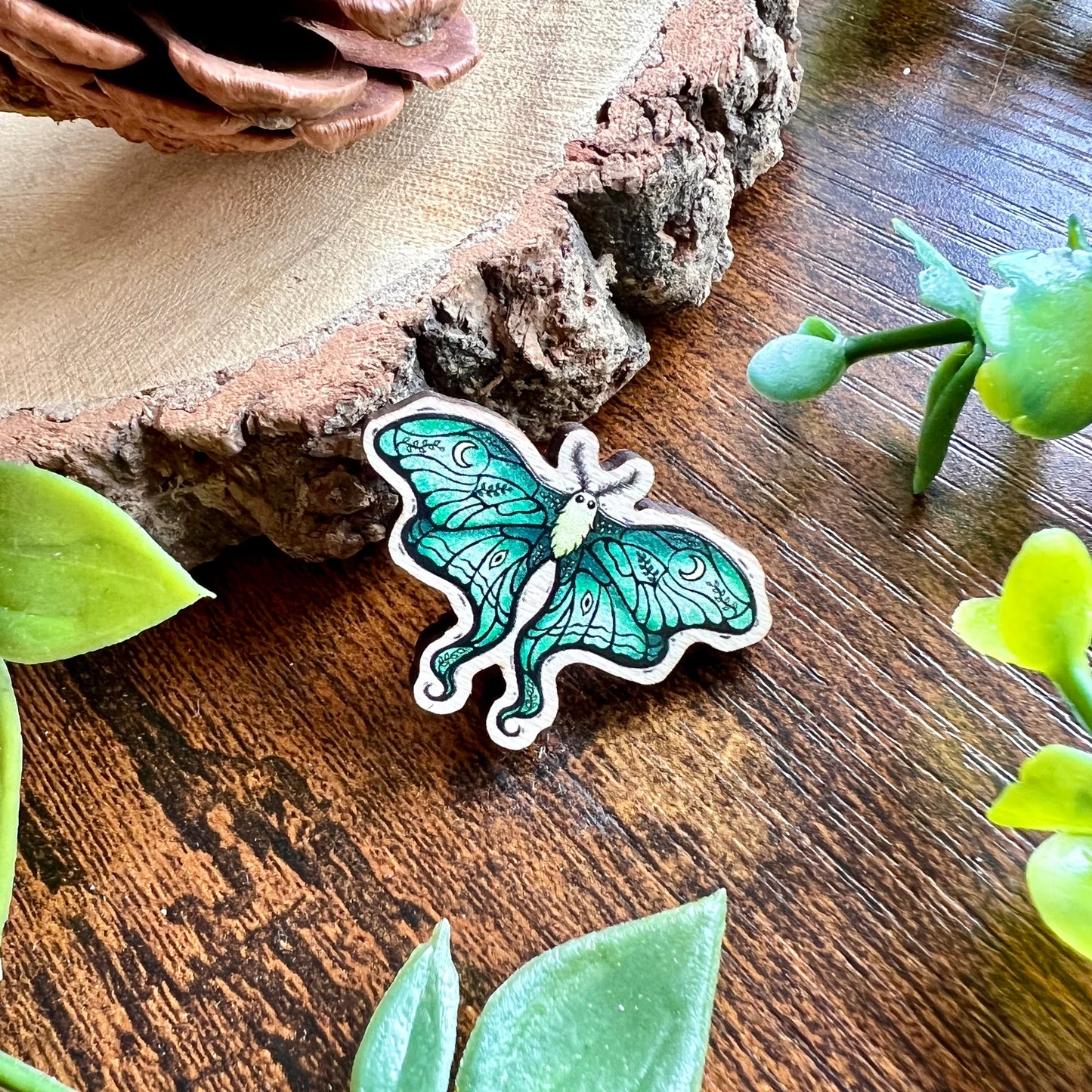 Lunar Moth - Wooden Pin