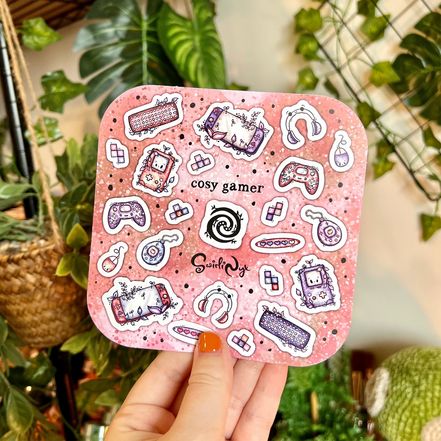 Pink Cosy Gamer - Sticker Sheet