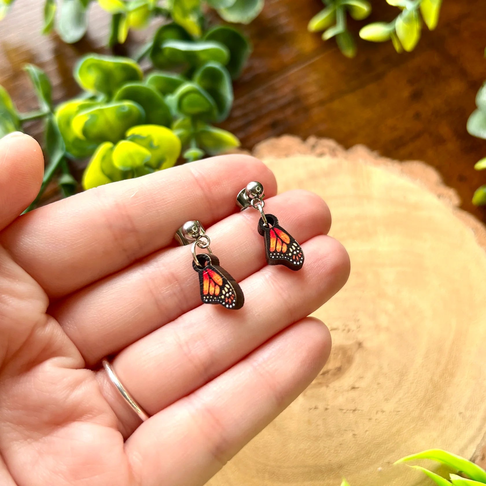 Monarch Butterfly Wing - Earrings